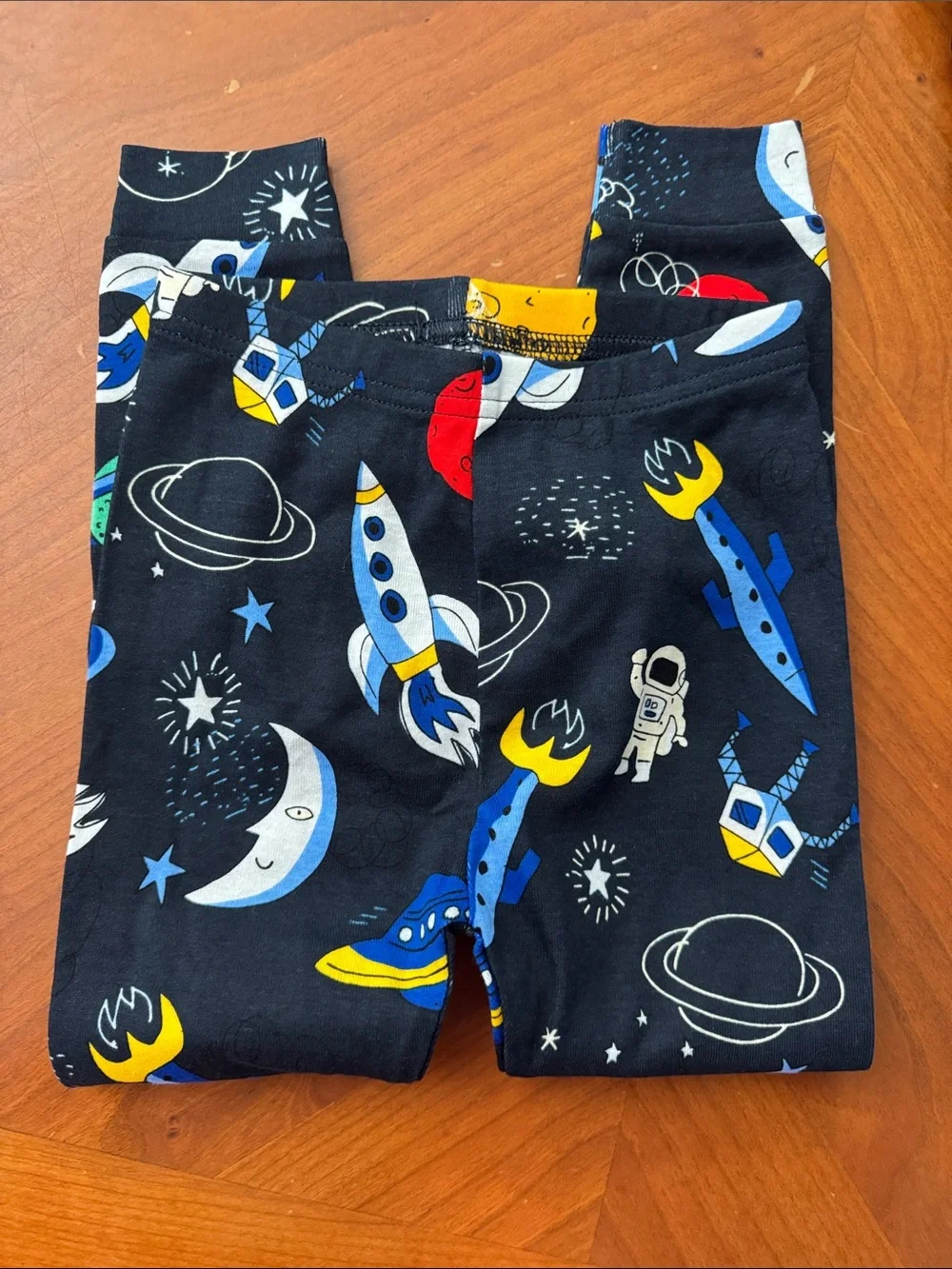 GAP Black Kids Space Pajama Set with Multicolor Rockets & Planets